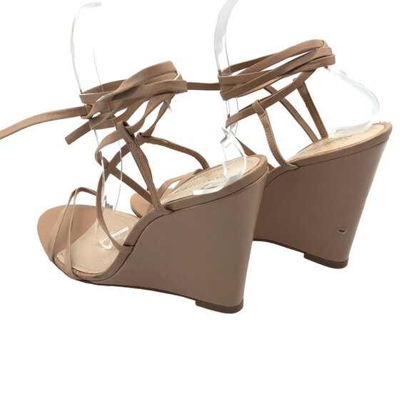 Schutz Womens Deonne Beige Leather Strappy Wedge Heel Sandals Size 10.5B - Picture 6 of 10
